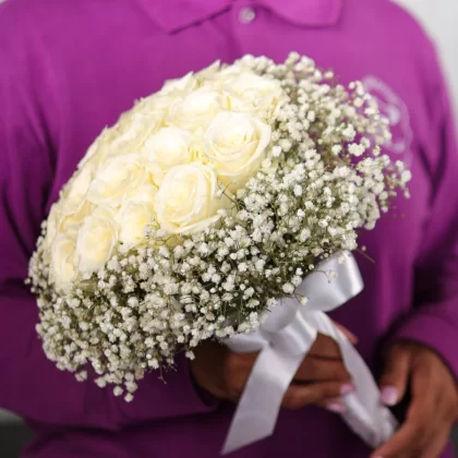 Lady in White Hand Bouquet