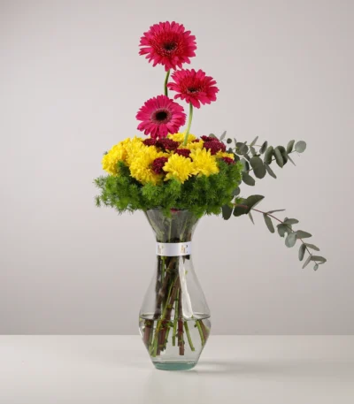 Colorful Confetti Flower Vase Arrangement